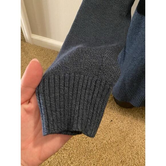 Smartwool Sweater Mens Large Blue Wool Blend Quarter Zip Long Sleeve Outdoor - Picture 3 of 8